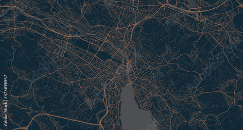 Detailed vector map of Zurich, Switzerland