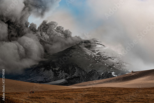 The Cotopaxi volcano, Ecuador, during the ash eruptions of 2015/2016