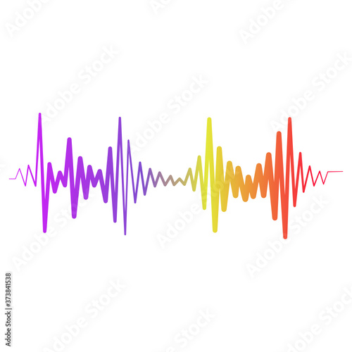  Design of ultrasonic waves, flat illustration of hz waves 