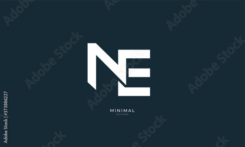Alphabet letter icon logo NE