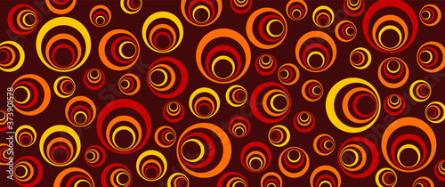 Memphis style design Retro shaped background pop art 60's 70's 80's Texture of fabric. Vector groovy seamless Line pattern sign. Vintage stylish, circles, Polka Dots. Seventies Sixties, hippie. 