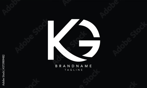 Alphabet letters Initials Monogram logo KG, GK, K and G