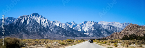 To Whitney! - Mount Whitney view from Whitney Portal Road. Lone Pine, California, USA