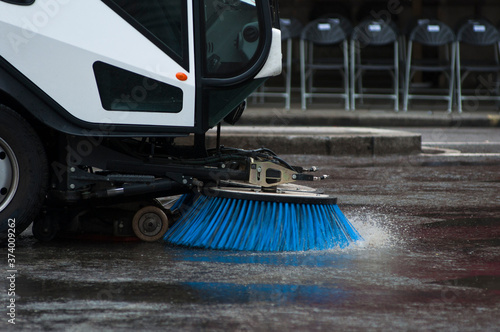 Road sweeper vehicle, London, UK