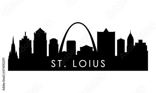 St.Louis skyline silhouette. Black St.Louis city design isolated on white background.