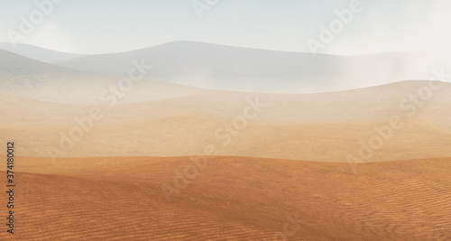 Sahara desert with sandstorm