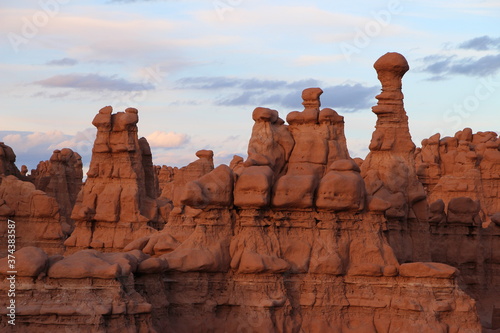 Closeup of hoodoos in Goblin Valley state park, Utah.