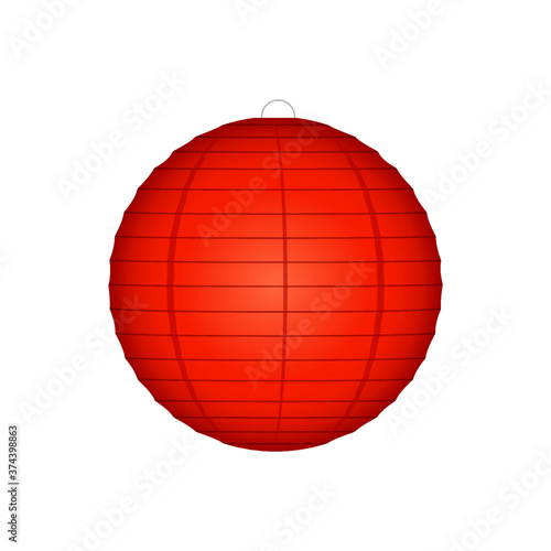 Asian Lantern, Glowing Lantern, Japanese Red Lantern, Hanging Light, Paper Lantern, Flying Lantern Vector Illustration