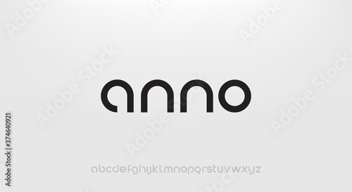 anno, Abstract technology science alphabet lowercase font. digital space typography vector illustration design