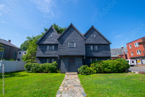 Jonathan Corwin House is known as The Witch House at 310 Essex Street in Historic city center of Salem, Massachusetts MA, USA. This house is the only building ties to the Salem Witch Trials of 1692. 