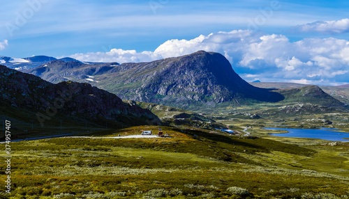Landscape in the Jotunheimen national park ,Norway mountain area.