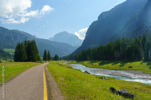 Along the cycleway of Fassa valley, Dolomites