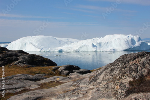 View over the Ilulissat Icefjord, Ilulissat, Greenland.
