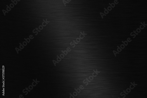 Polished black metal background. Striped abstract texture