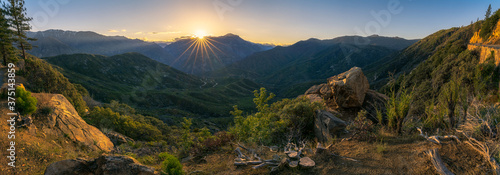 sunset over kings canyon national park, usa