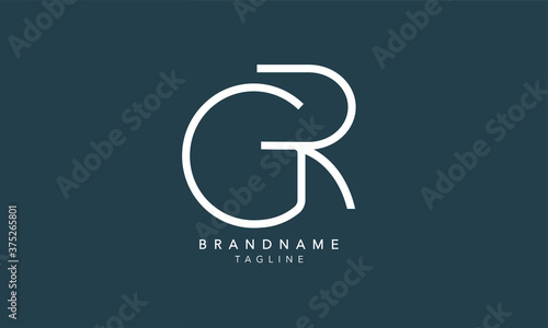 Alphabet letters Initials Monogram logo GR, RG, G and R