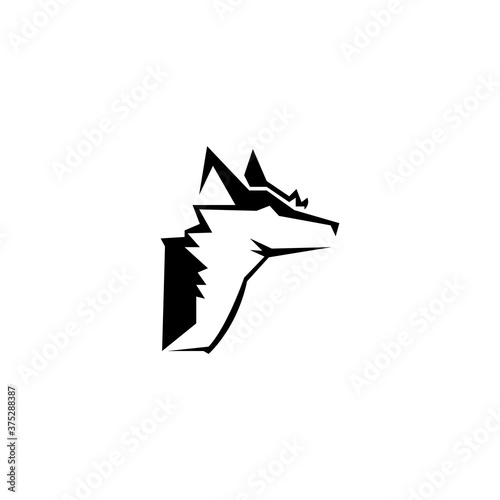 wolf head mascot isolated - vector illustration