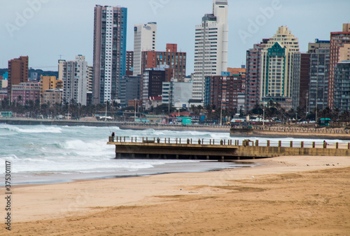 Hotels Lining Durban's Golden Mile as Viewed from Beach