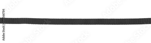 Black nylon strap isolated on white background, top view