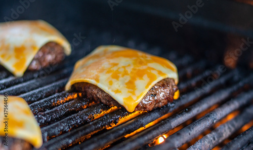 Cheese Burger on Grill