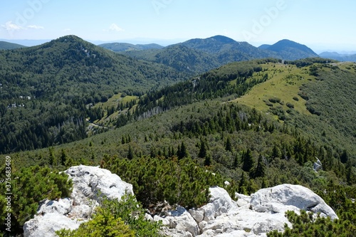 The beautiful Premuziceva Staza mountain path, Velebit National Park, Dinaric Mountains, Croatia. 