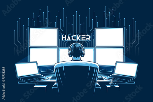The best hacker illustration vector