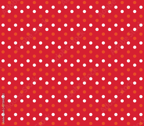 Christmas background. Vector red and yellow polka dot. 