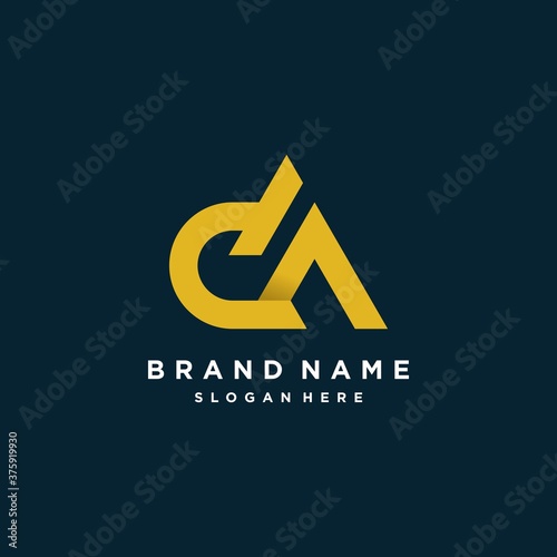 Logo with DA letter and modern style design concept, template
