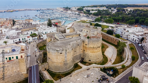 Aerial view of the Castle of Otranto on the Salento Peninsula in the south of Italy - Easternmost city in Italy (Apulia) on the coast of the Adriatic Sea