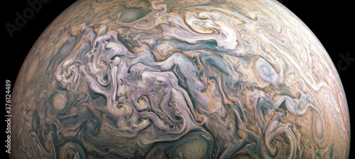 Jupiter planet in outer space close-up. Elements of image furnished by NASA.
