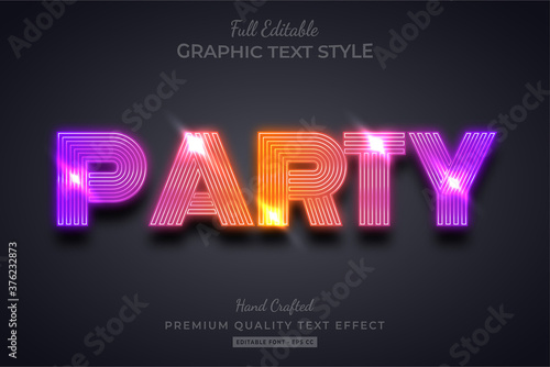 Gradient Party 3d Text Style Effect Premium