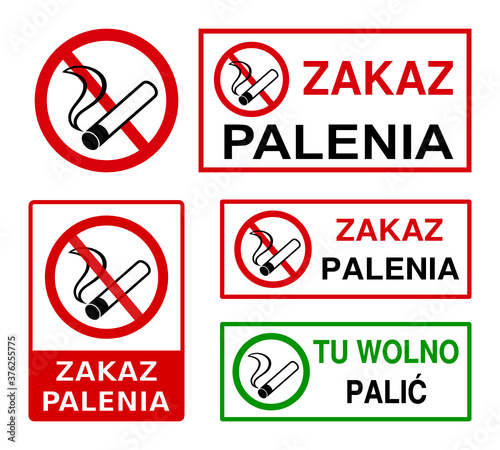 znaki zakaz palenia, tu wolno palić