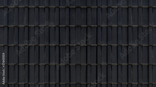 Seamless black anthracite top view tile roof / noun texture background