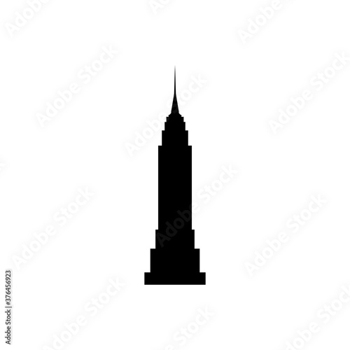 empire state building new york black sign icon. Vector illustration eps 10