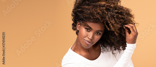Fashionable african woman with afro hair