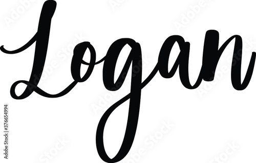 Logan,Typography/Calligraphy Black Color Text On White Background