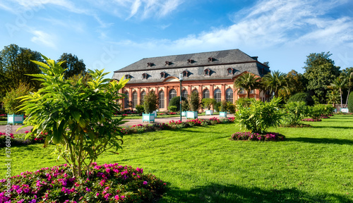 Orangery (Orangerie) with orangery garden in Darmstadt (Hesse, Germany)