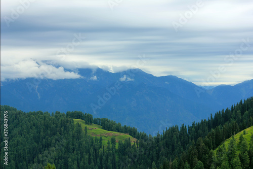 Mountain landscape with clouds