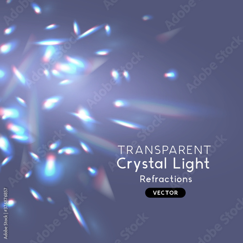 Crystal light effect reflections and refractions. Overlay pattern for backgrounds. Vector illustration.