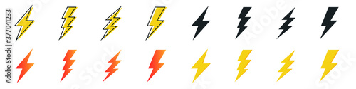 Creative vector illustration of thunder and bolt lighting flash icon, electric power symbol, 