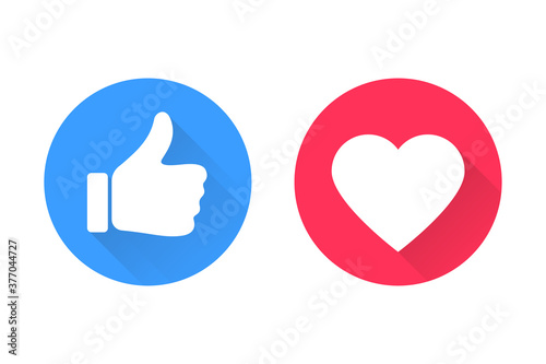 Thumbs and heart icon. Vector love and love icon. Like and like buttons ready for websites and mobile apps. Vector illustration