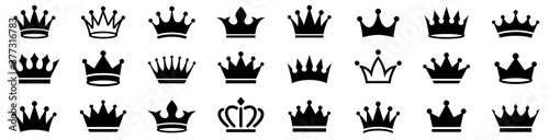 Crown icons set. Crown symbol collection. Vector illustration