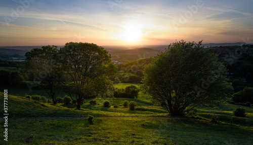 Sunset over Gloucester from Birdlip Hill