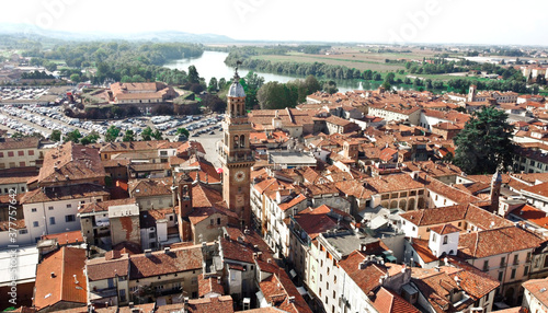 aerial view of casal monferrato, italy