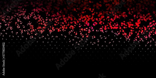 Dark pink, red vector texture with memphis shapes.