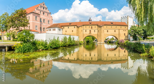 Panoramic view at the Water Tower over Vils river in Amberg, Germany