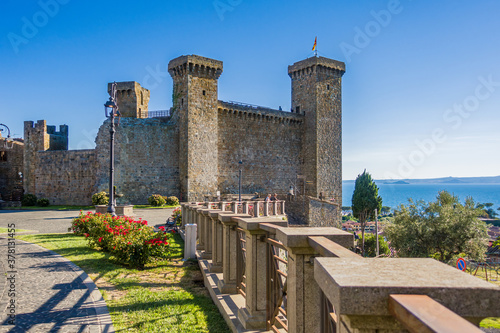 Bolsena, Italy - The old town of Bolsena on the namesake lake. An italian visit in the medieval historic center and at the port. Here in particular The Castle Rocca Monaldeschi of Cervara