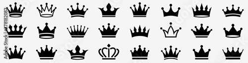 Crown icon set. Crown sign collection. Vector