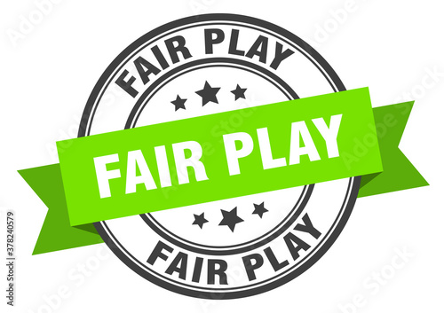 fair play label sign. round stamp. band. ribbon