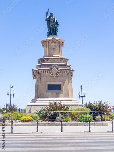 TARRAGONA, SPAIN-JULY 18, 2020: Monument of Roger de Lauria by Feliu Ferrer Galzeran